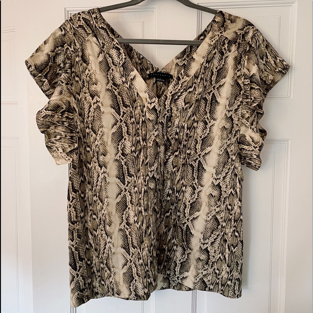 Sanctuary Countryside Snakeskin Flounce Blouse